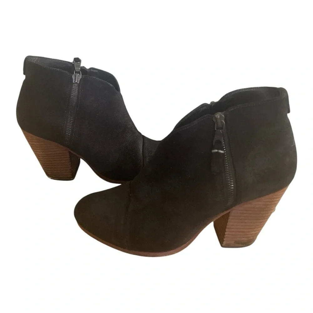 rag & bone Margot Boot | Black Suede | Wooden Heel | Size 9